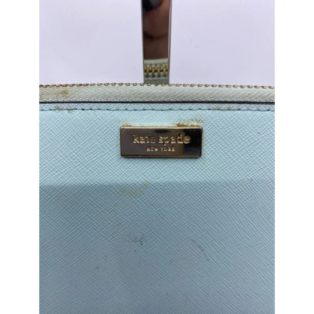 Kate Spade Women's Aqua Blue Zipper Wallet - Picture 3 of 8